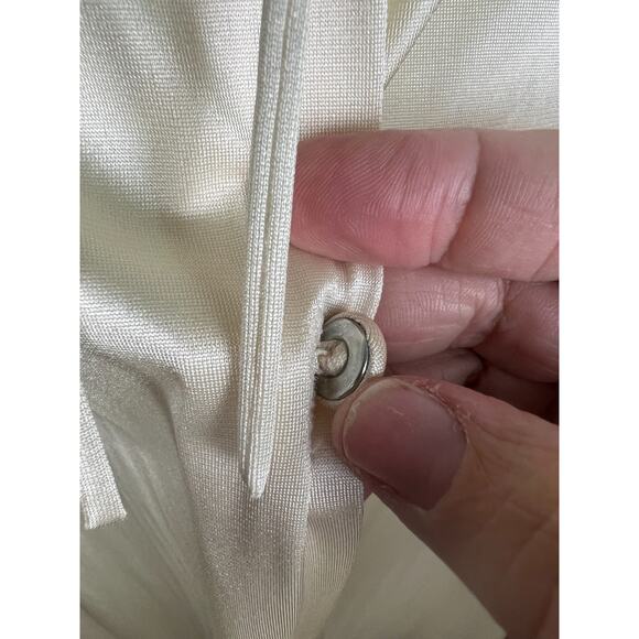 Vintage Cream Satin Button Down Collectible By JC Penny Made In USA Robe Medium - Picture 5 of 10